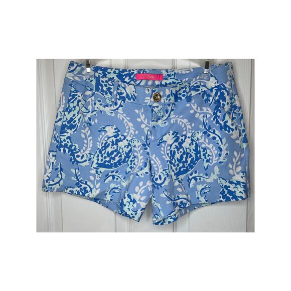 Lilly Pulitzer Blue Turtle Shorts size 0 - Picture 1 of 7